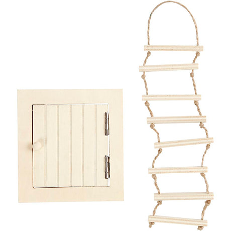 Société Creativ https : www.ccobby.nl trappe de grenier et échelle de corde-taille-9-20-cm-1-set