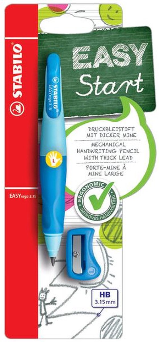Stabilo porte-mine easyergo hb 3,15mm gauche bleu | 3 pièces