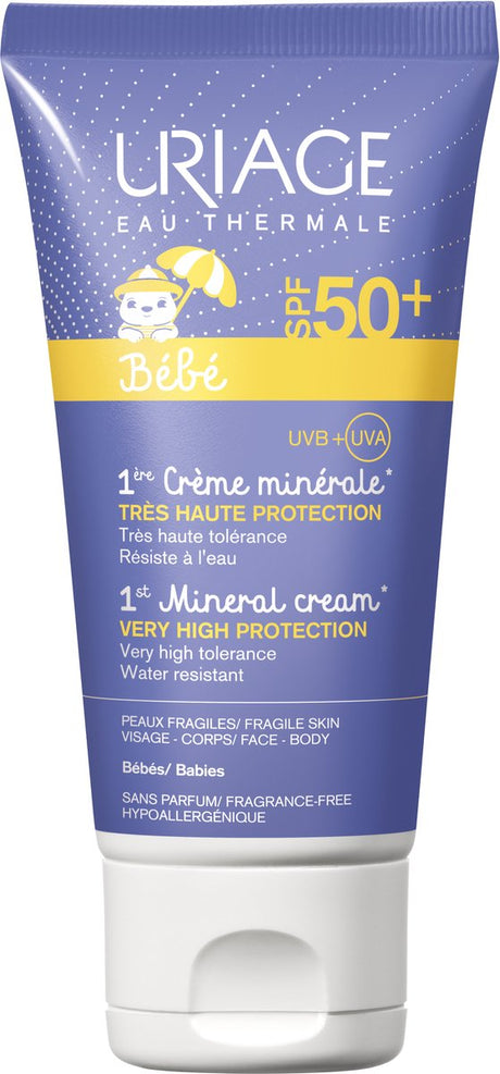 Uriage crème solaire pour enfants soleil bébé minéral nouveau spf 50+ (50 ml)