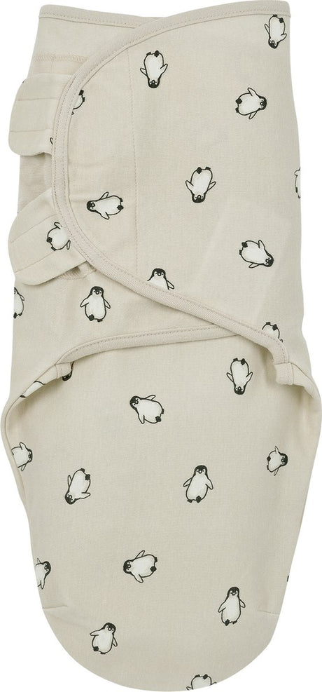 Couverture d'emmaillotage Meyco pour bébé pingouin - sable doux - 4-6 mois - 1,0 tog