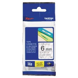 Ruban d'étiquettes brother tze111 noir, transparent 6mmx8m