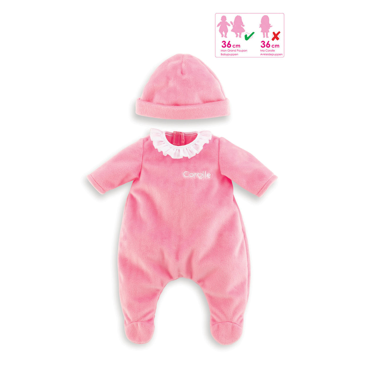 Corolle Mon Grand Poupon Pajamas Pink s kloboukem, 36 cm