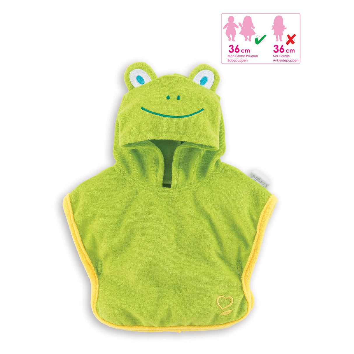 Corolle Mon Grand Poupon Dolls Bademantel Frosch, 36 cm