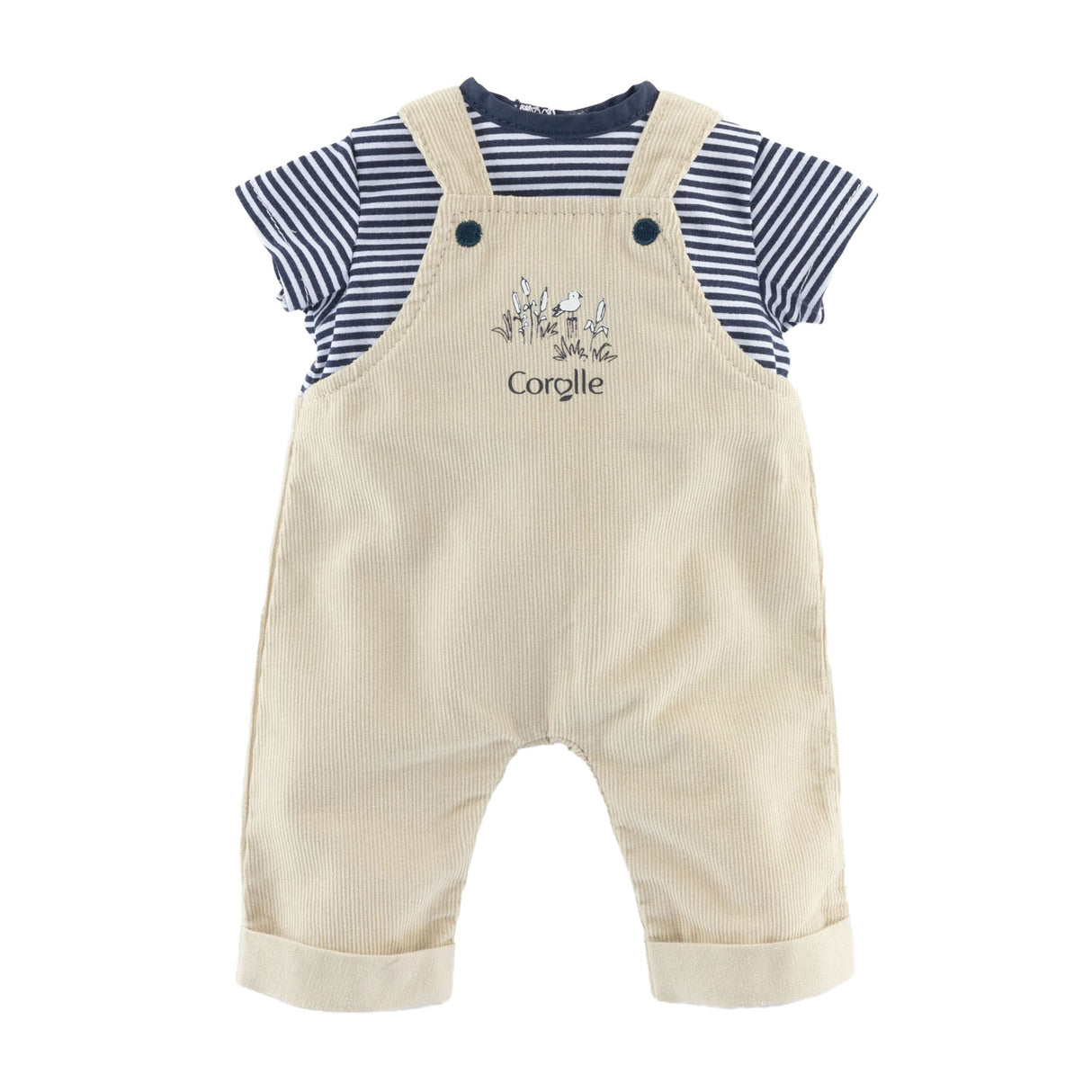 Corolle Mon Poupon dungarees ecru and T-shirt, 30cm