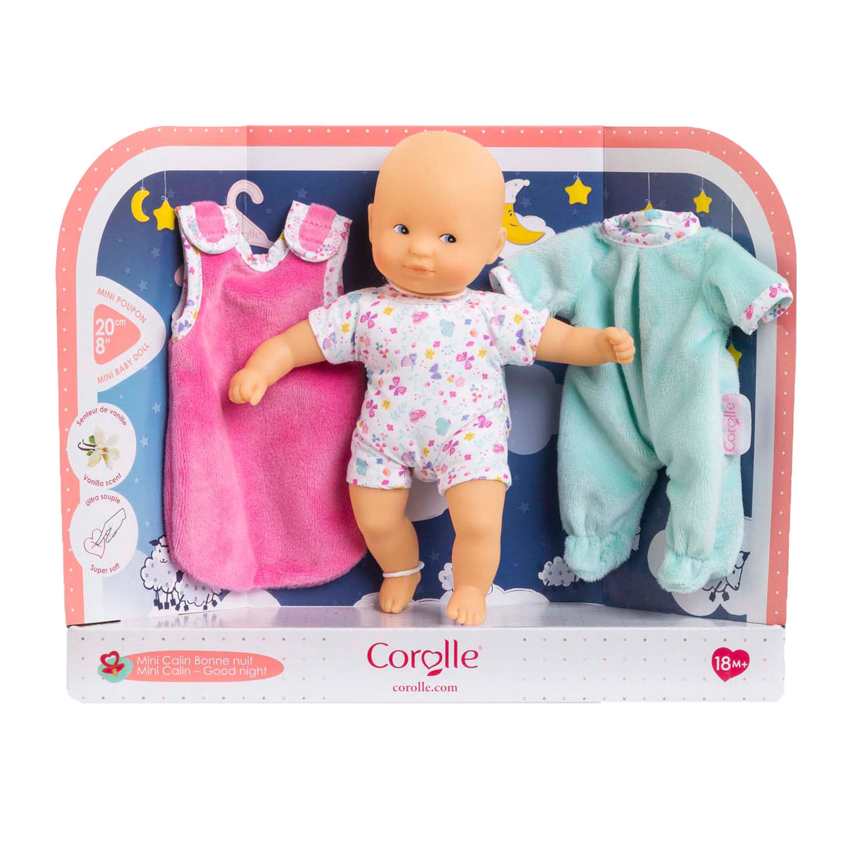 Coffret poupée bonne nuit Corolle mini calin - papillons, 20cm