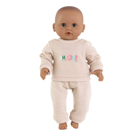 Survêtement de poupée Corolle beige pour poupée bébé 30cm velcro.