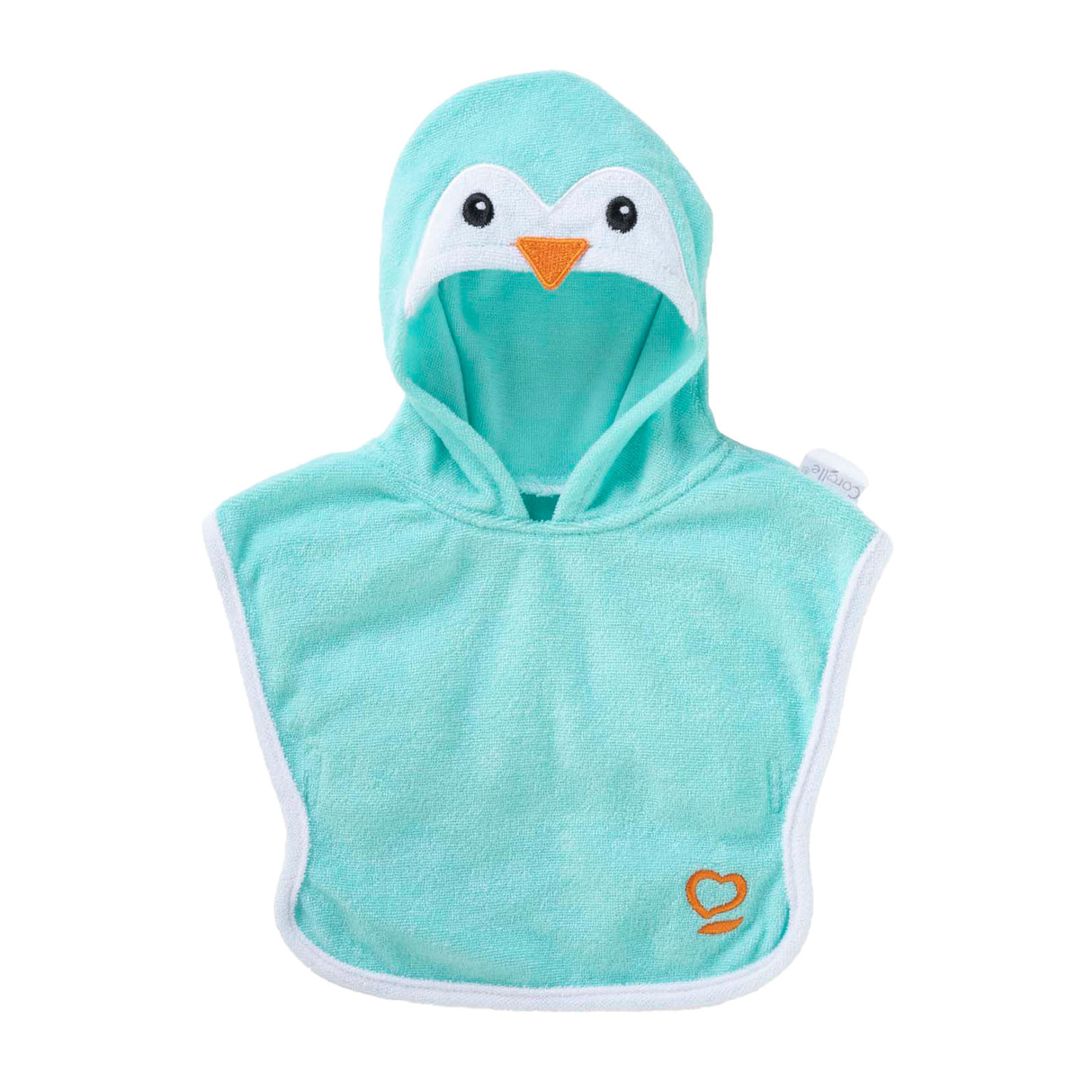 Cape de bain Corolle bébé poupée pingouin 36cm - accessoire poupée bleu.