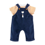 T-shirt Corolle et salopette bleu marine, 36cm