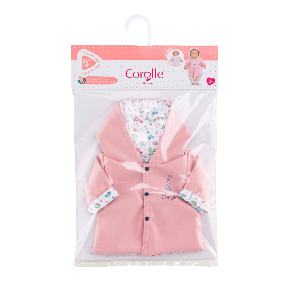 Imperméable réversible Corolle pour poupée, 36cm