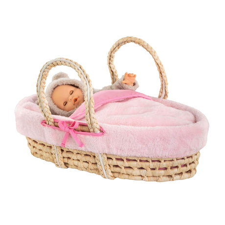 Ensemble panier tressé Corolle pour poupée bébé - peluche
