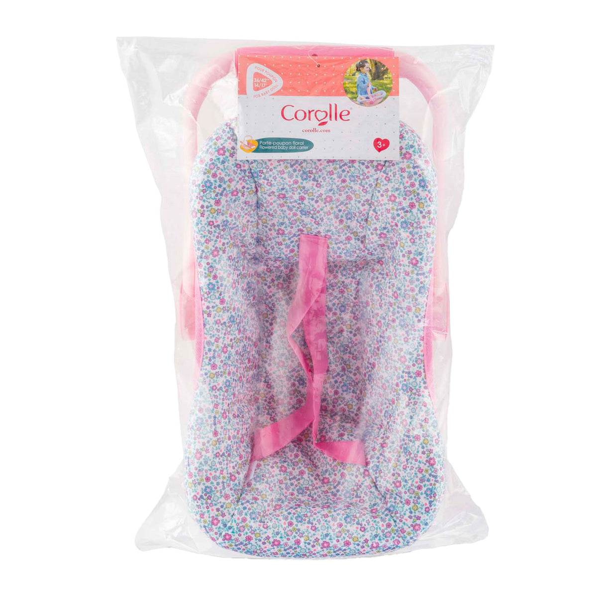 Corolle poupées porte bébé fleurs baby doll 36cm jouet rose.