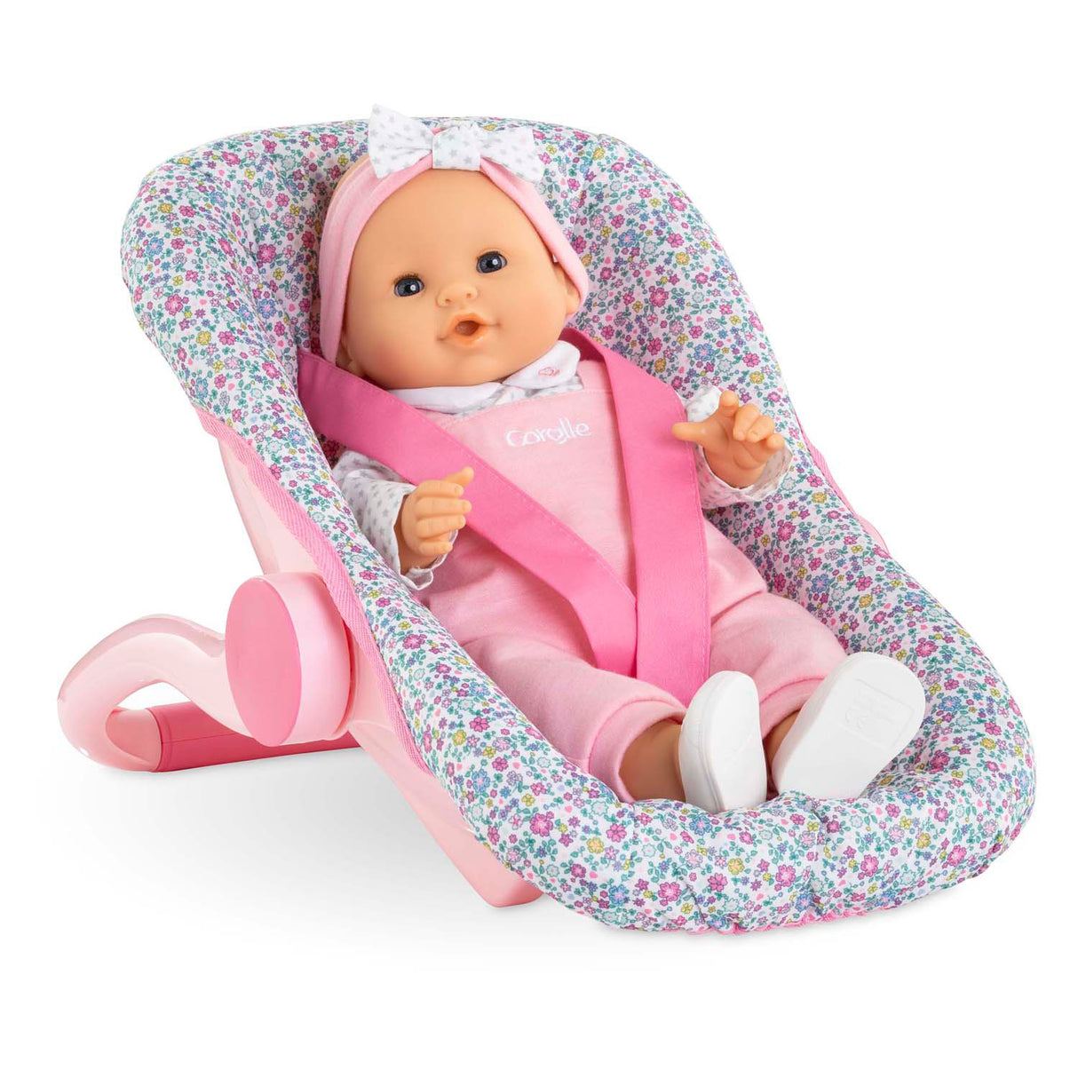 Corolle poupées porte bébé fleurs baby doll 36cm jouet rose.