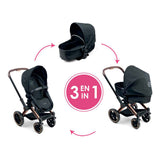 Landau de poupée Corolle noir 3 en 1 pour poupée bébé de 36-42cm