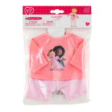 Pyjama rose Corolle pour poupée de 36cm, 2 pièces.