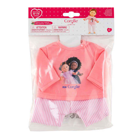 Pyjama rose Corolle pour poupée de 36cm, 2 pièces.