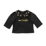 T-shirt Corolle noir et doré pour poupée, 36cm