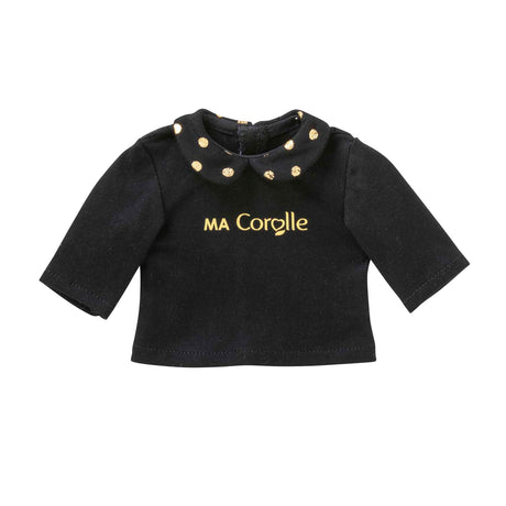 T-shirt Corolle noir et doré pour poupée, 36cm