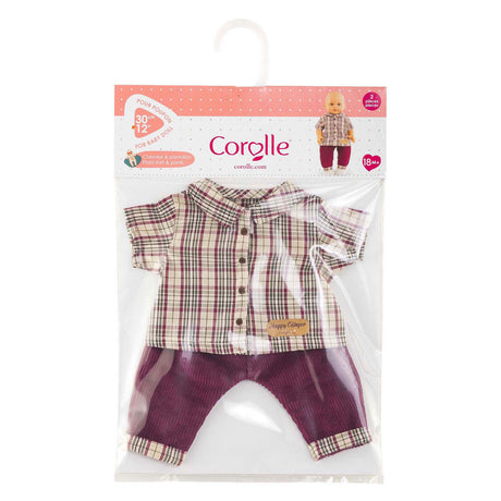 Chemise à carreaux et pantalon Corolle petit explorateur - 30cm