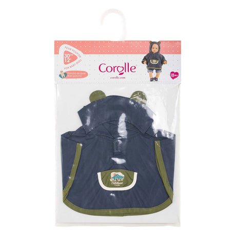 Costume de poupée poncho de pluie Corolle petit explorateur 30cm bleu.
