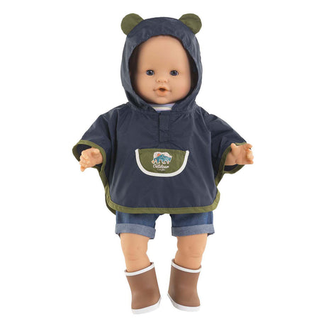 Déguisement de poupée poncho de pluie Corolle 36cm avec capuche et oreilles d'ours.
