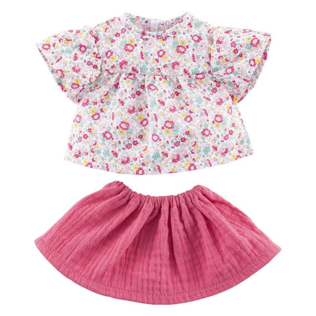 Ensemble vêtements de poupée Corolle chemisier fleuri et jupe 36cm accessoire de poupée.