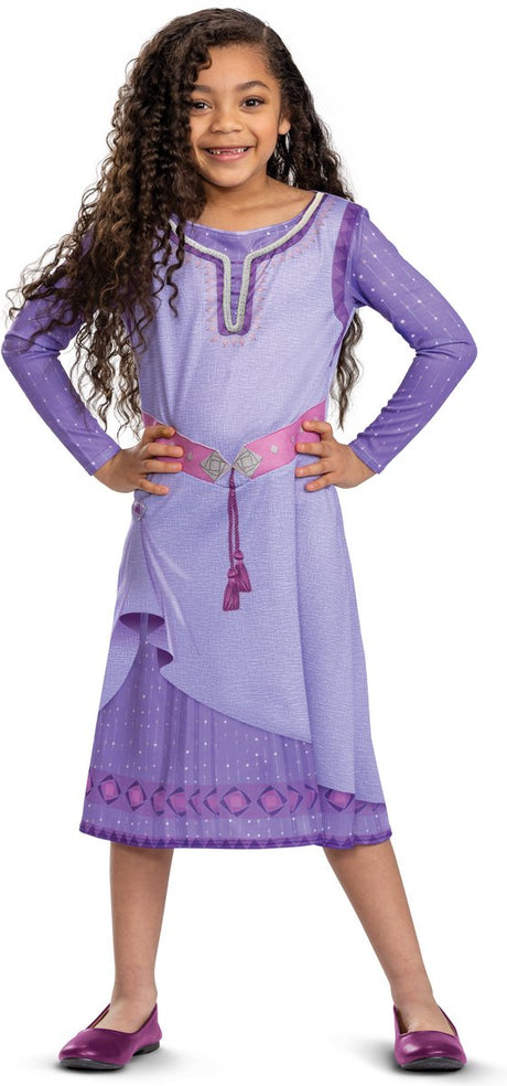 Déguisement Disney - Wish, robe Asha classique, taille xs (3-4 ans), fille