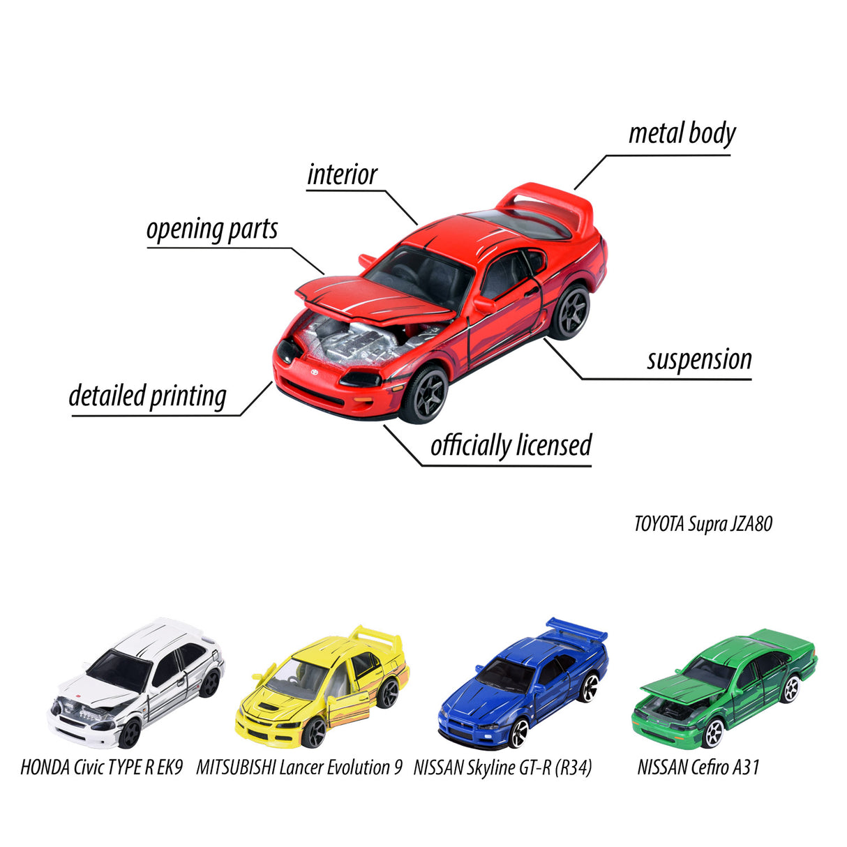 Majorette Japan Series Di-Cast Cars Gift Pack, 5st.