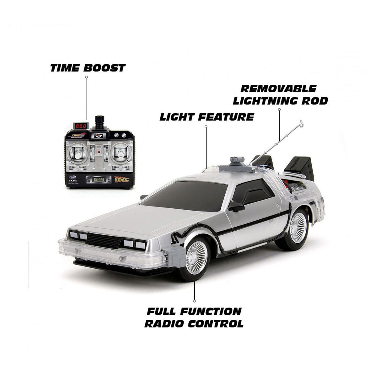 Jada Toys Jada Steerable Auto tilbage til den fremtidige RC -tidsmaskine 1:16