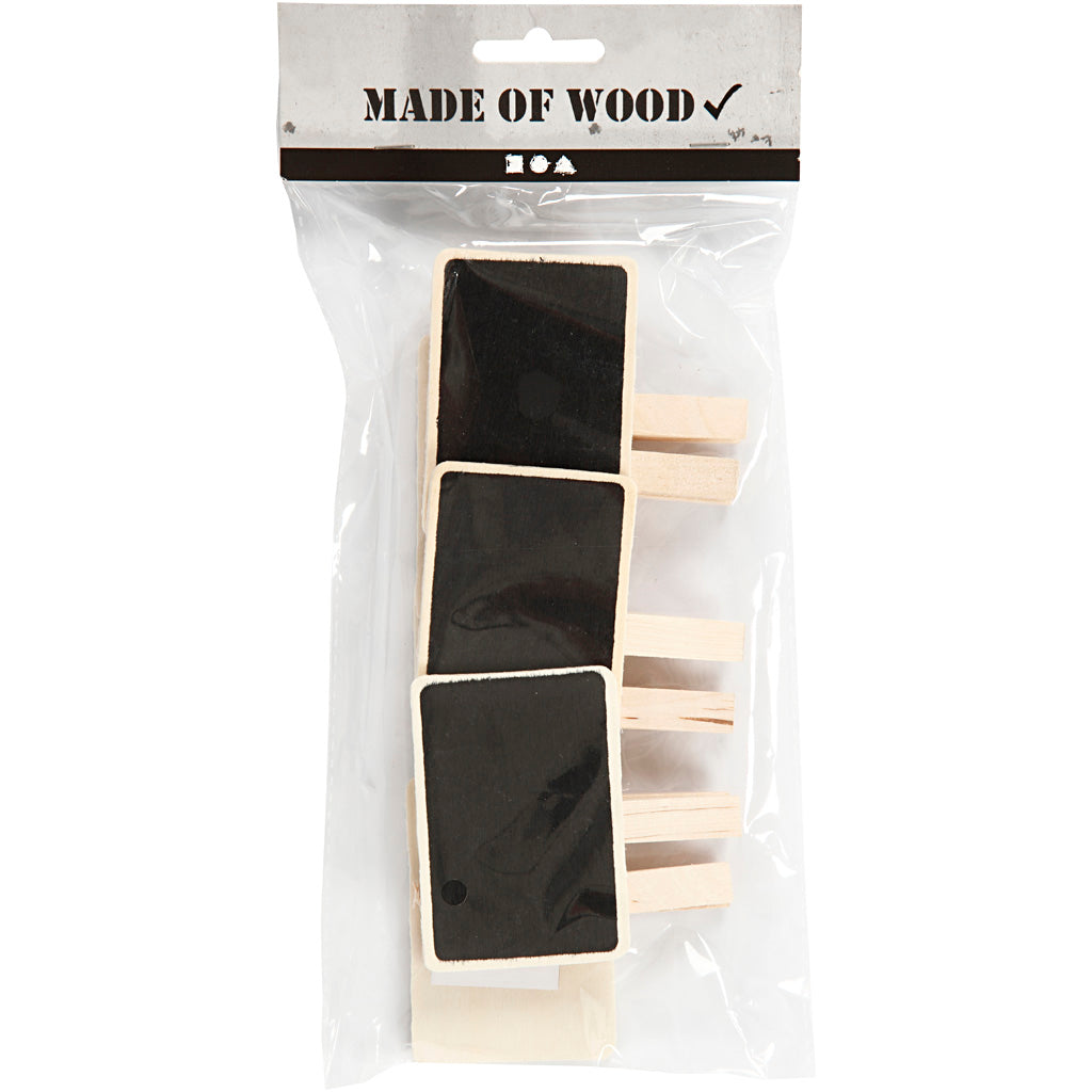 Tableau noir Creativ company avec pinces à linge, taille 6,8x4,7 cm, 6 pièces 1 boîte