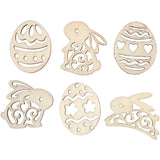 Figurines en bois Creativ company, Pâques, h : 40 mm, épaisseur 3 mm, 24 pièces 1 boîte