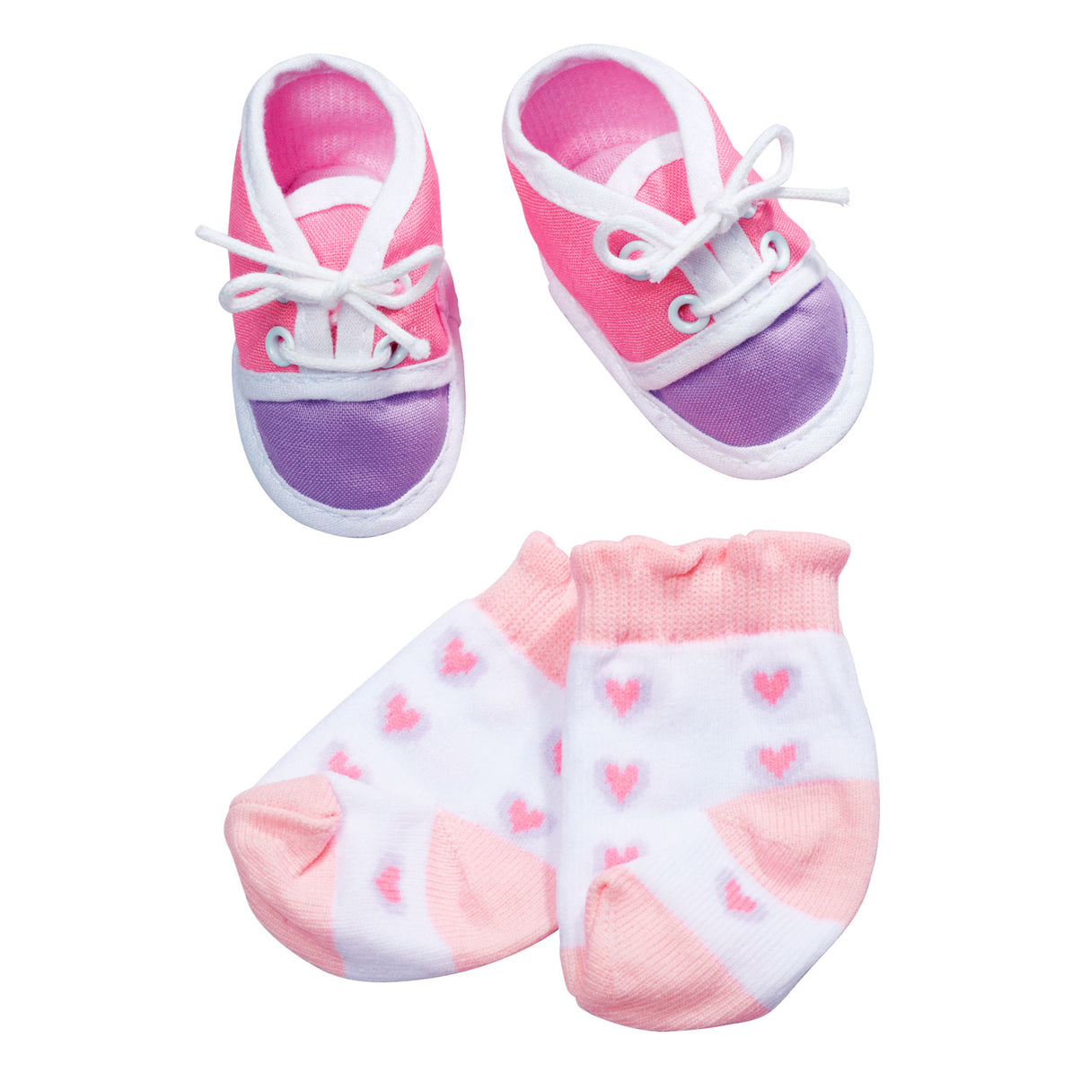 New born baby born baby sokken paars-roze schoentjes