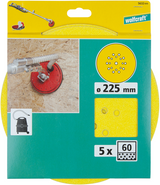 Disques abrasifs adhésifs Wolfcraft | corindon | k60 | ø225mm | 5 pièces - 5632000
