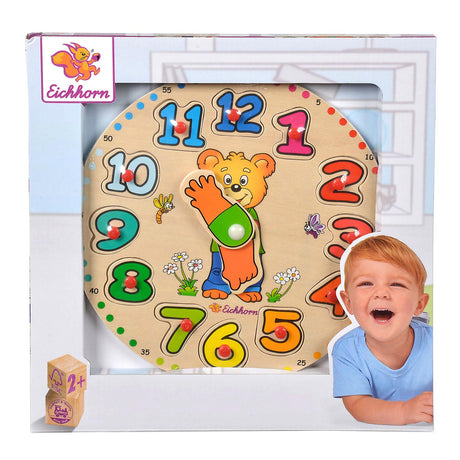 Horloge d'apprentissage en bois Eichhorn
