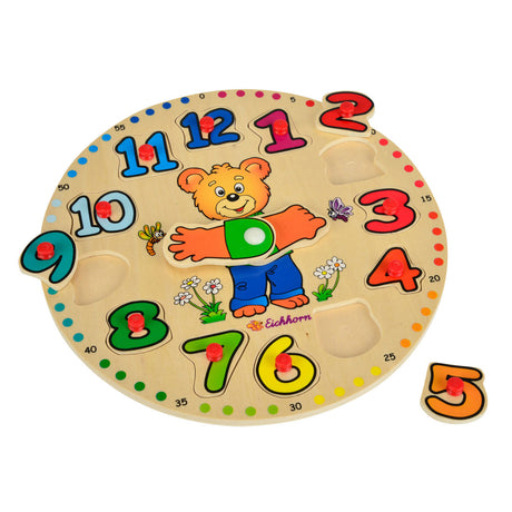Horloge d'apprentissage en bois Eichhorn
