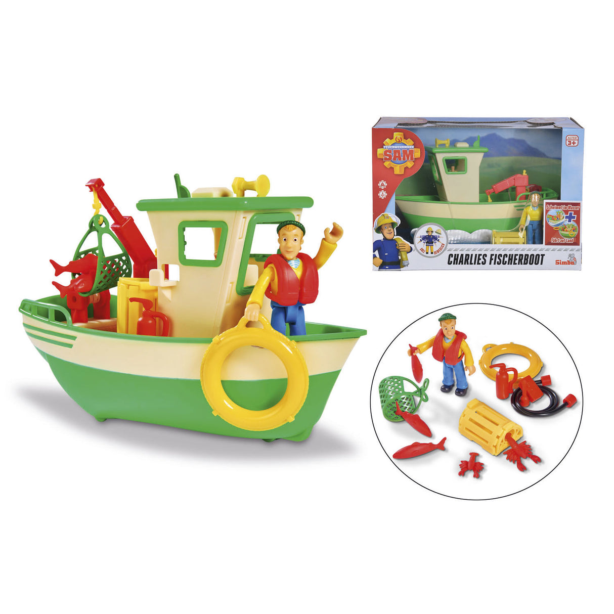 Le bateau de pêche de Sam Charlie, le pompier Simba