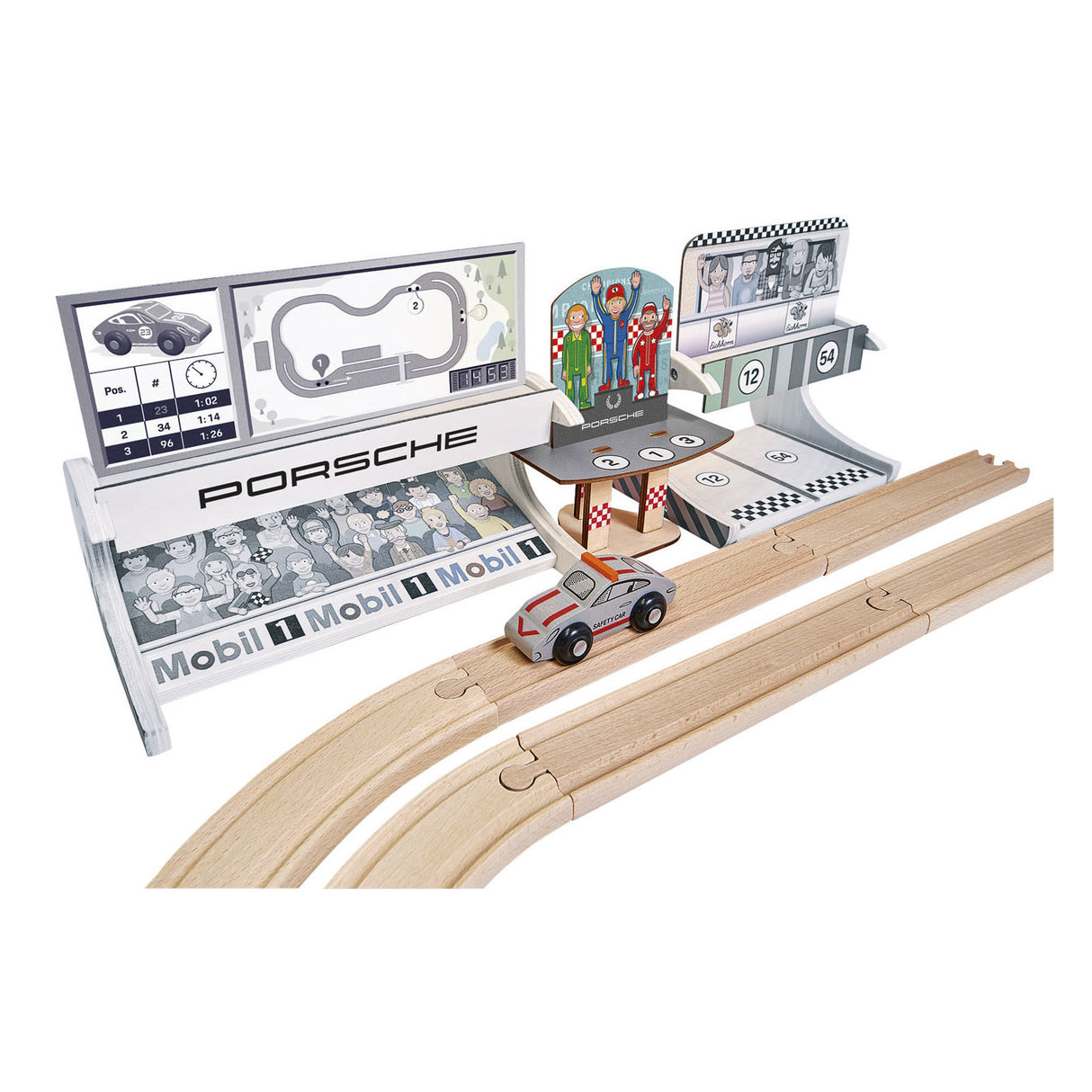 Eichhorn Wooden Porsche Race Set, 14dlg.