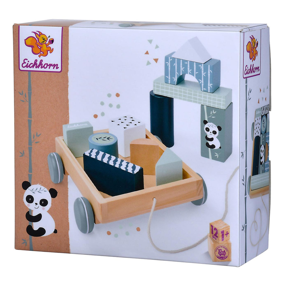 Eichhorn Wood Blockwagen Panda