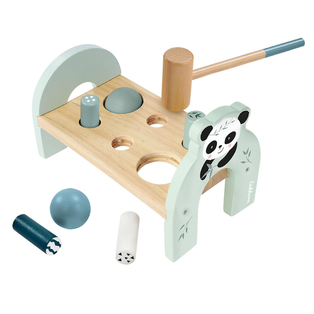 Eichhorn jouet en bois banc marteau panda - jouet éducatif pour enfants.