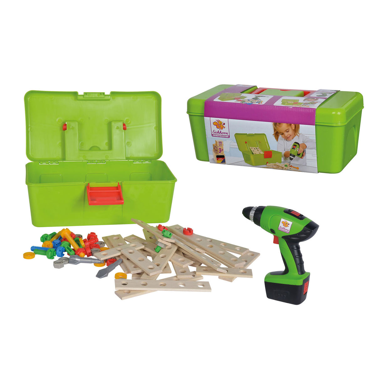 Eichhorn Constructor Toolbox med Boor, 70dlg.