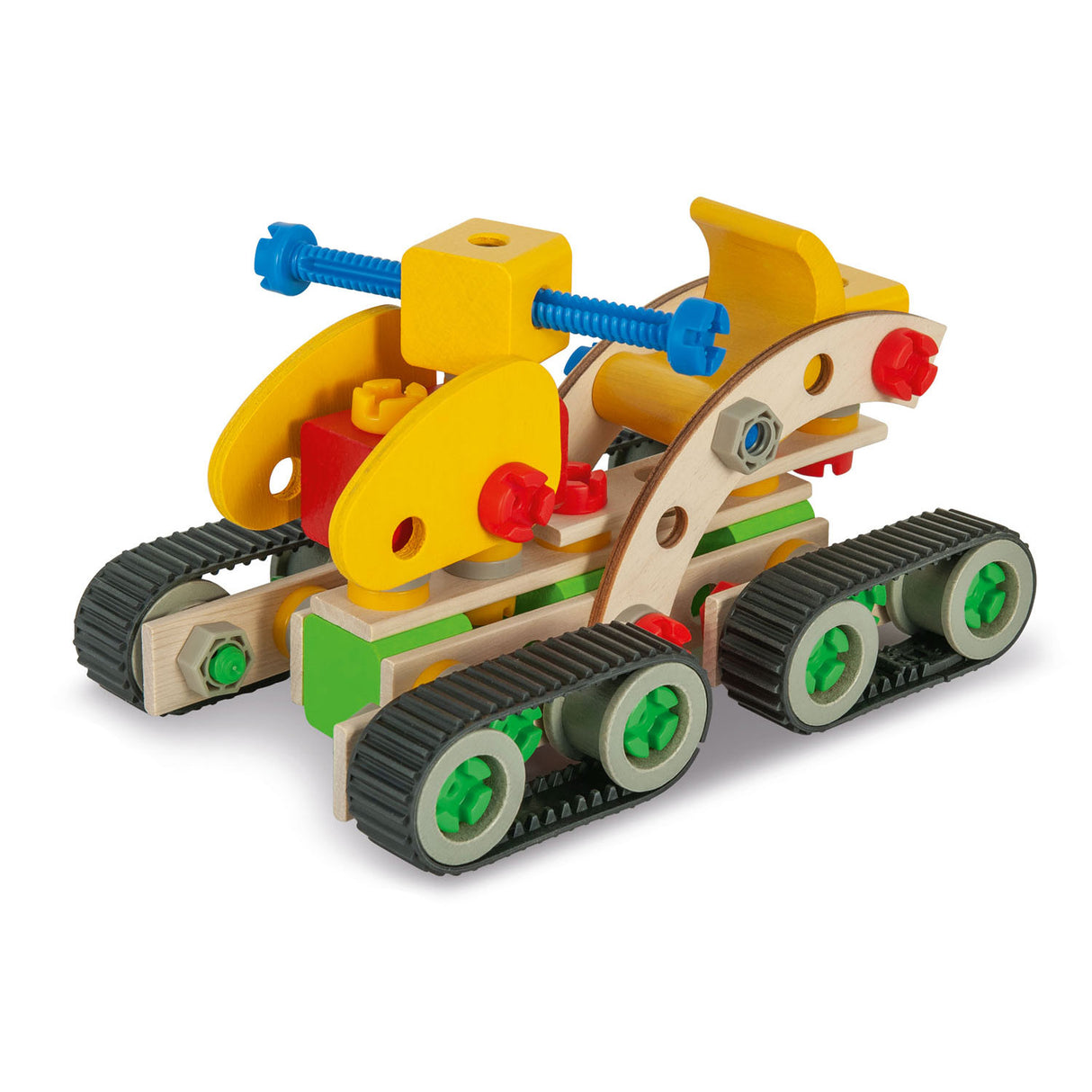 Jouets de construction de pelle sur chenilles de constructeur Eichhorn 170 pièces en bois FSC.
