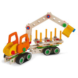 Jouets de construction de pelle sur chenilles de constructeur Eichhorn 170 pièces en bois FSC.