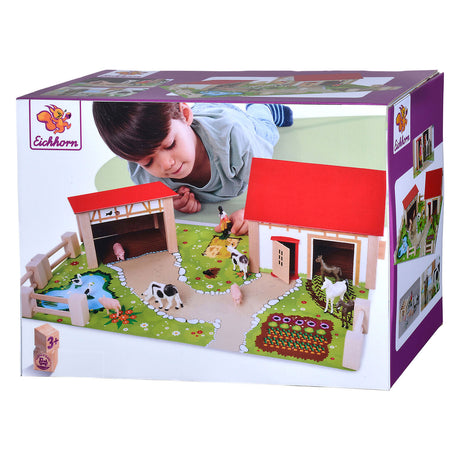 Ferme en bois Eichhorn avec accessoires, 20 pcs.