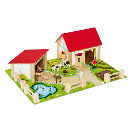 Ferme en bois Eichhorn avec accessoires, 20 pcs.
