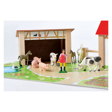 Ferme en bois Eichhorn avec accessoires, 20 pcs.