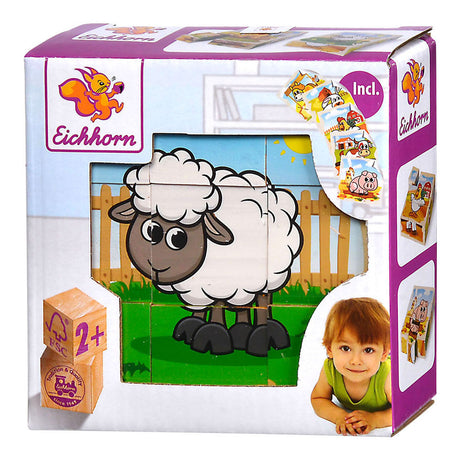 Jouets certifiés FSC de la ferme de puzzle en blocs de bois Eichhorn.