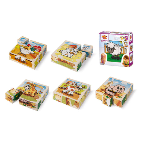 Jouets certifiés FSC de la ferme de puzzle en blocs de bois Eichhorn.