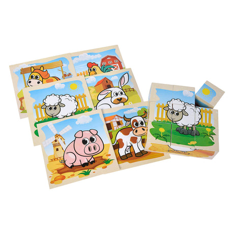 Jouets certifiés FSC de la ferme de puzzle en blocs de bois Eichhorn.