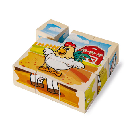 Jouets certifiés FSC de la ferme de puzzle en blocs de bois Eichhorn.