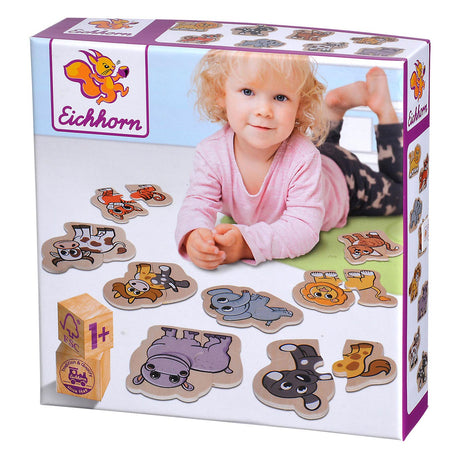 Puzzle animaux en bois Eichhorn, 16 pcs.