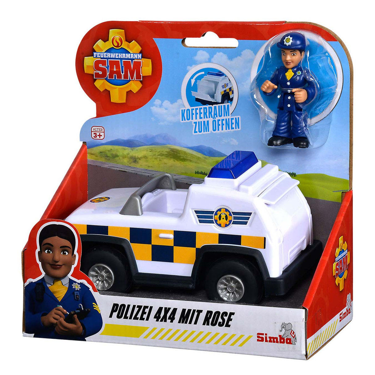 Simba politie 4x4 jeep met speelfiguur